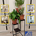 Подставка для цветов напольная металлическая с деревянными полками, ЛОФТ