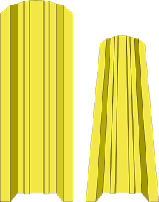 Штакетник металлический П-образный 105мм окрашенный